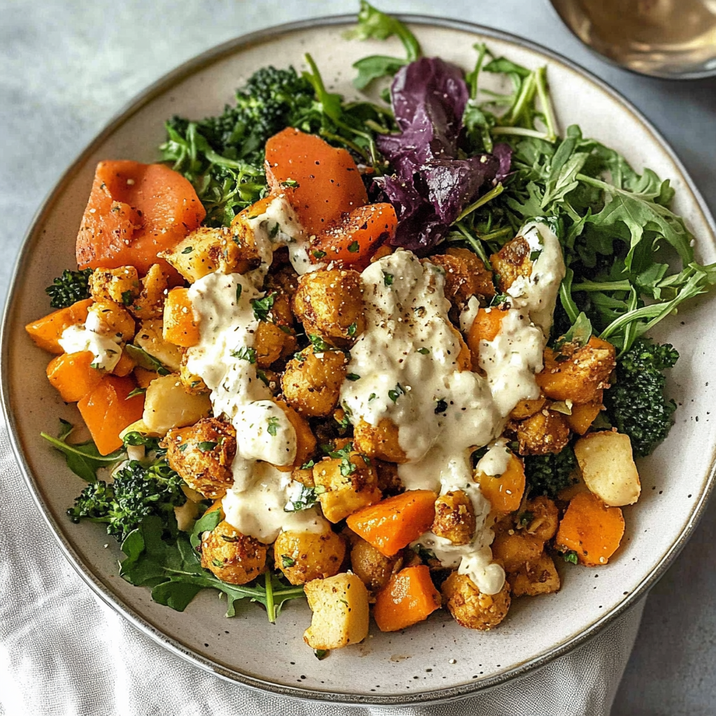 Nourish Bowl with Tahini Yogurt Dressing
