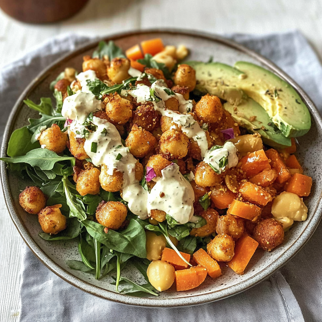 Nourish Bowl with Tahini Yogurt Dressing