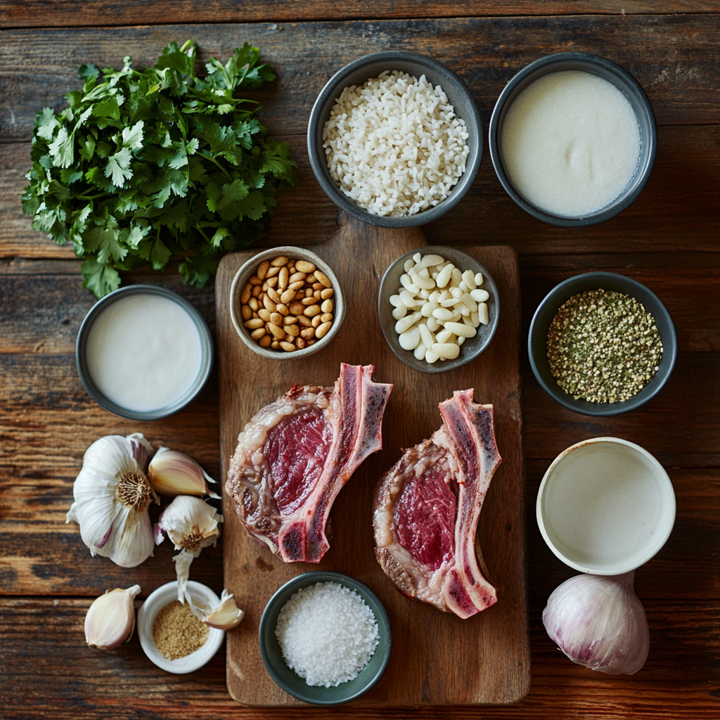 One Pot Spiced Lamb and Rice ingredients