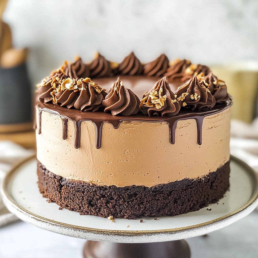 Peanut Butter Chocolate Mousse Cake