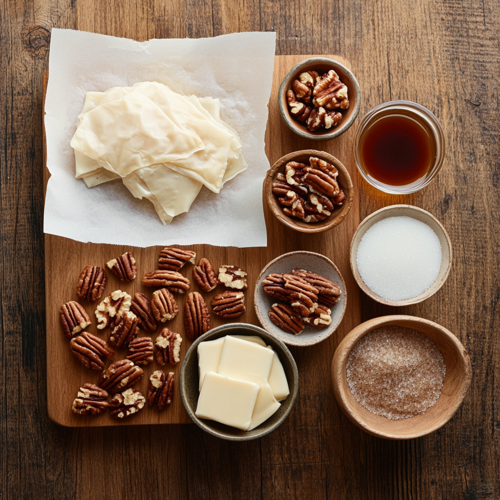 Pecan Pie Baklava ingredients
