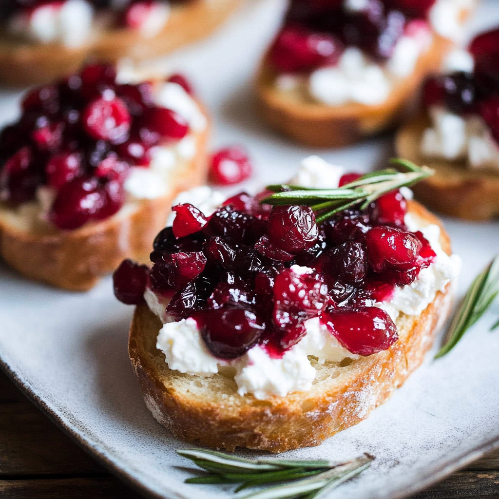 Roasted Cranberry and Goat Cheese Crostini 18 Roasted Cranberry and Goat Cheese Crostini