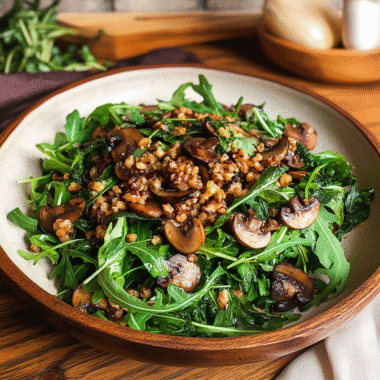 Roasted Mushroom and Arugula Salad with Crispy Barley 29 Roasted Mushroom and Arugula Salad with Crispy Barley 1