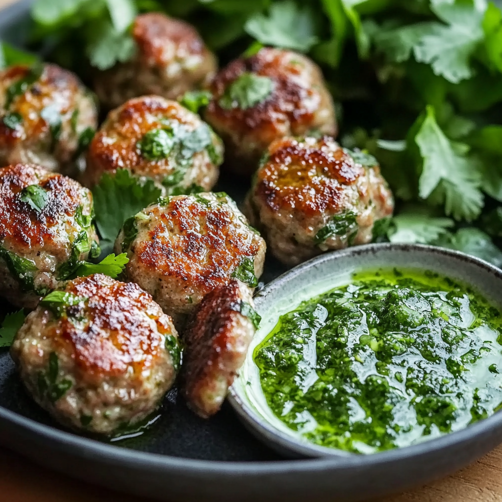 Spicy Lamb Meatballs With Green Goddess Dip 3