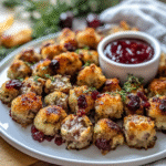 Beef Sausage Stuffing Bites Cranberry Dip 1