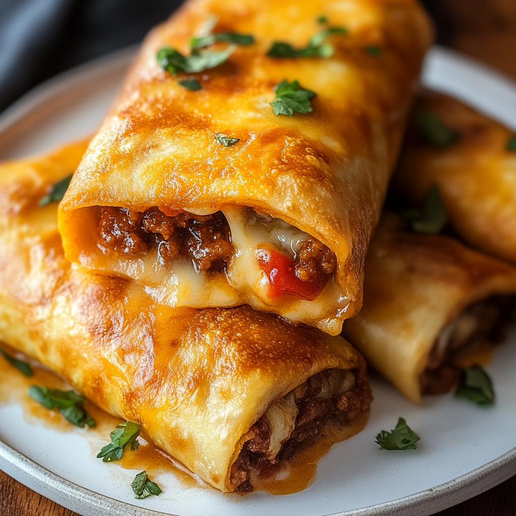 Beef and Cheese Chimichangas