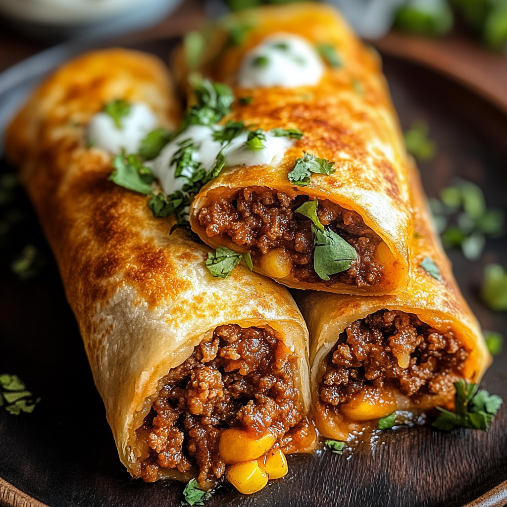 Beef and Cheese Chimichangas