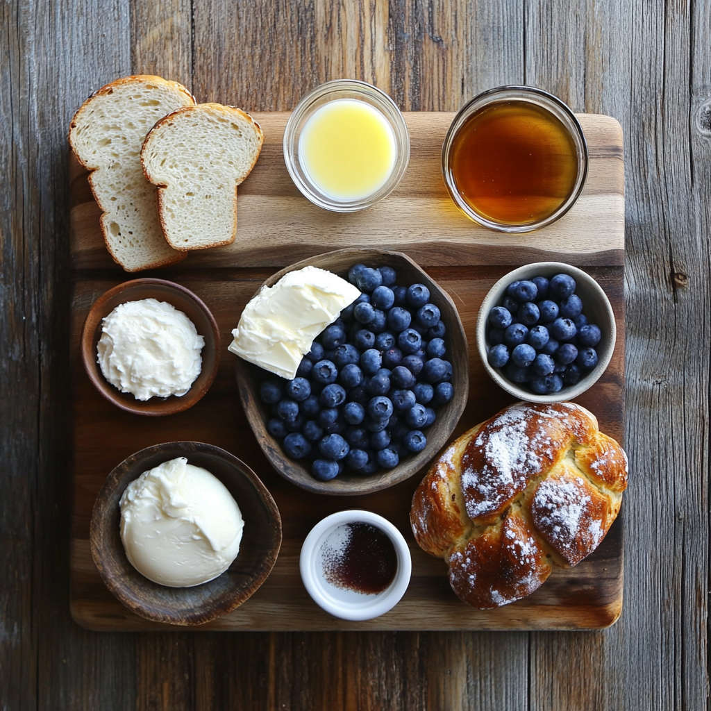 Blueberry Cheesecake Stuffed French Toast ingredients