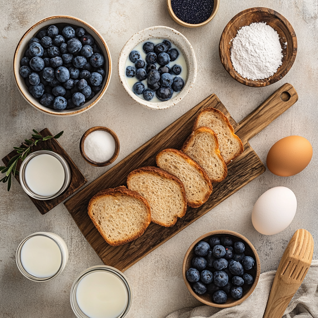 Blueberry Stuffed French Toast ingredients