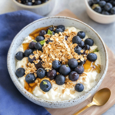Blueberry Muesli Cottage Cheese Bowl 1