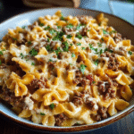 Cajun Cream Cheese Alfredo Bowties with Spiced Ground Beef 1
