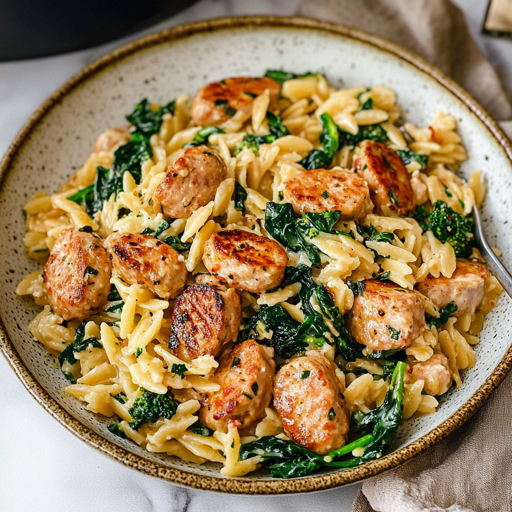 Chicken Sausage and Broccoli Orzo