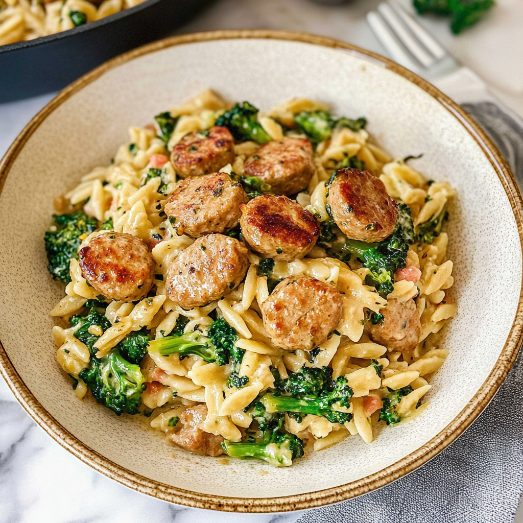 Chicken Sausage and Broccoli Orzo