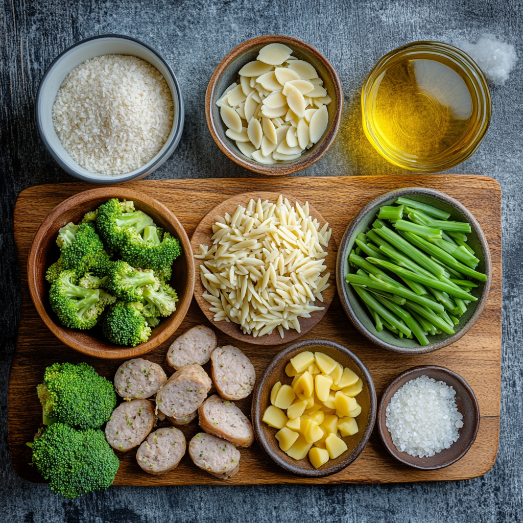 Chicken Sausage and Broccoli Orzo ingredients