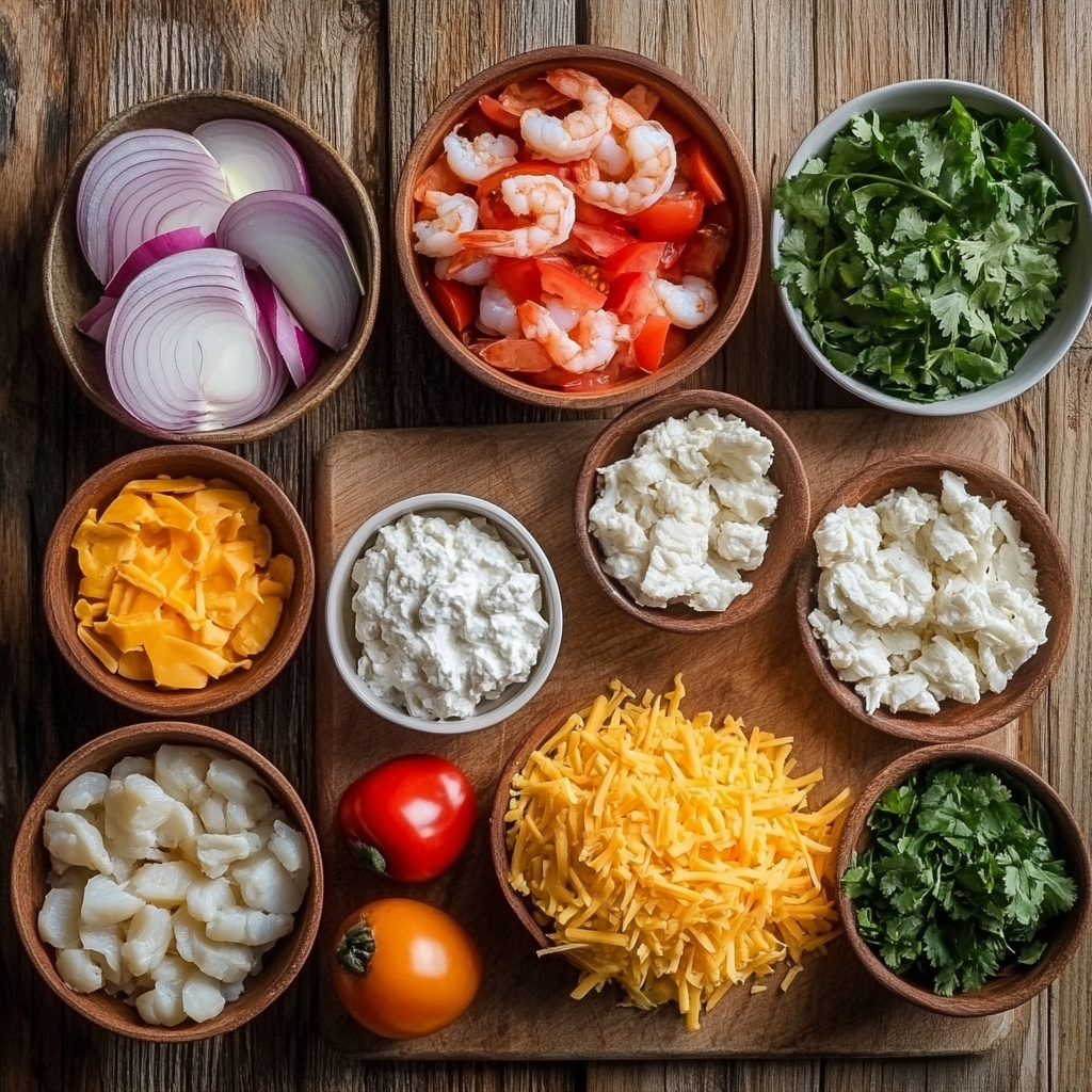 Crab Shrimp Queso ingredients