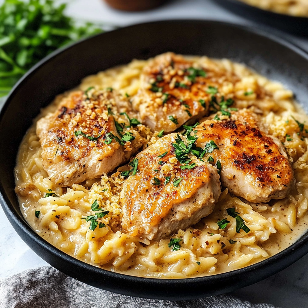 Creamy Dijon Chicken and Orzo