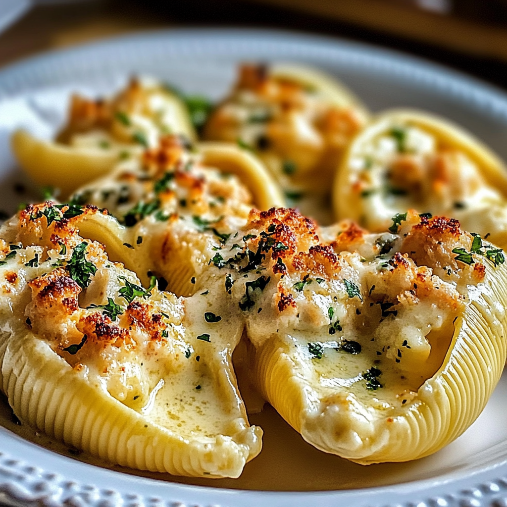 Creamy Seafood Stuffed Shells