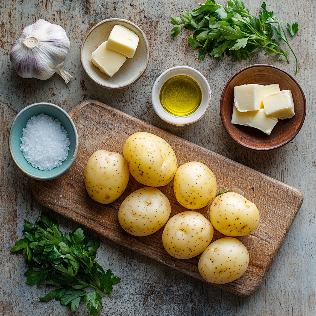 Crispy Garlic Butter Potatoes ingredients