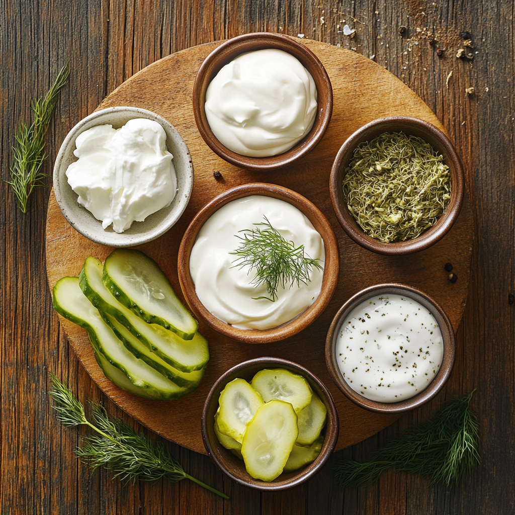 Dill Pickle Dip ingredients