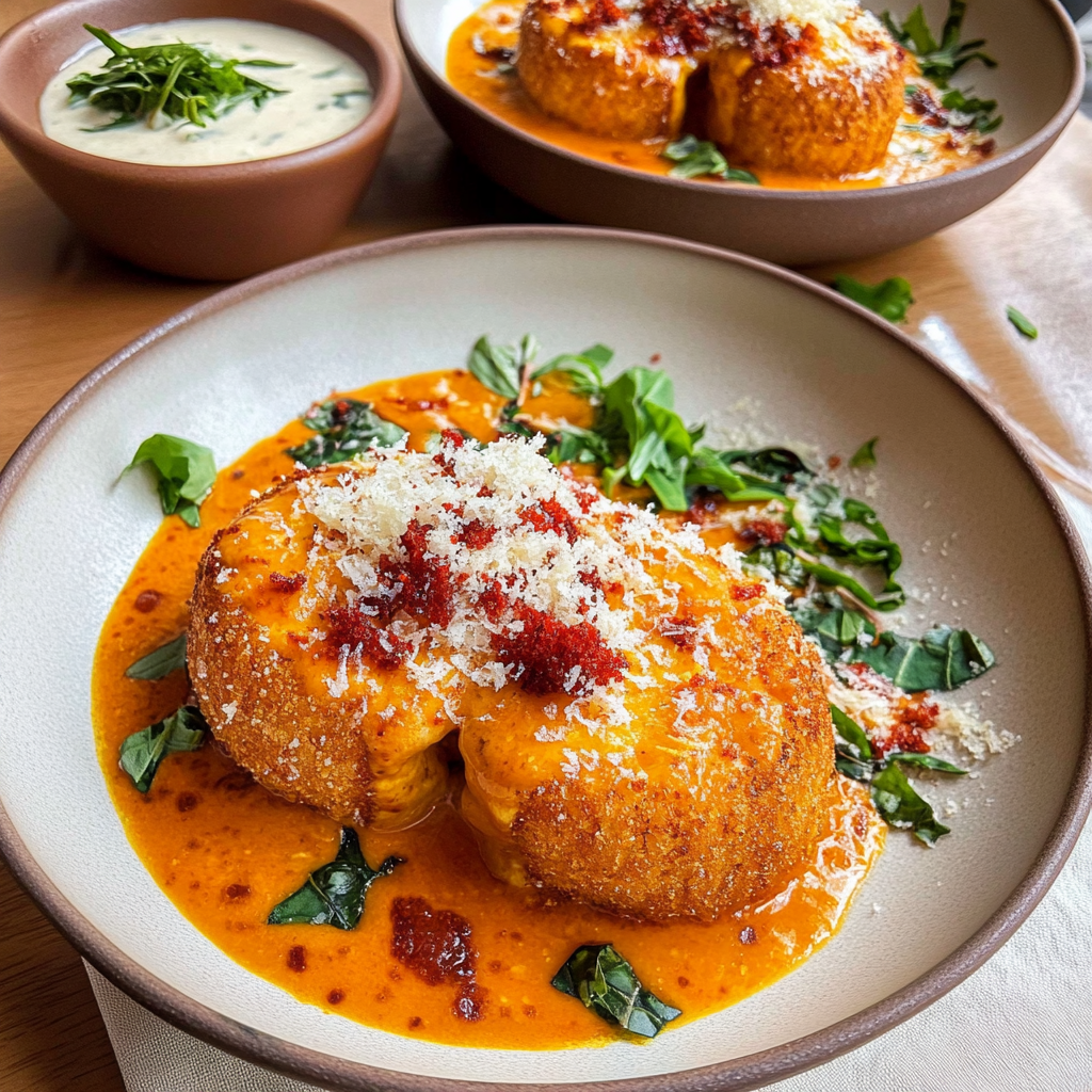 Fried Burrata with Spicy Sauce 3