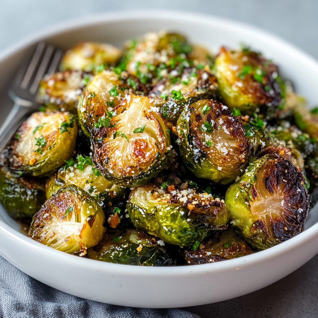 Garlic Butter Roasted Brussels Sprouts 1