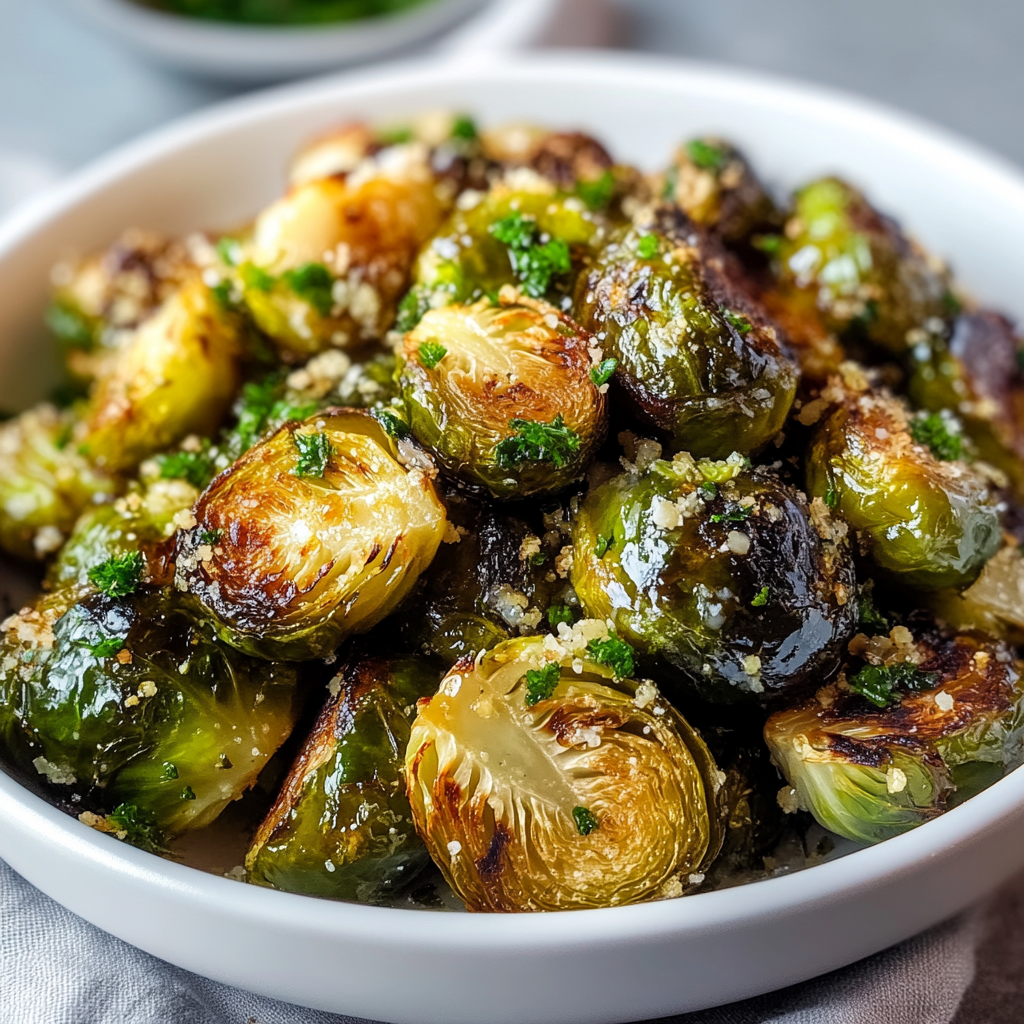 Garlic Butter Roasted Brussels Sprouts