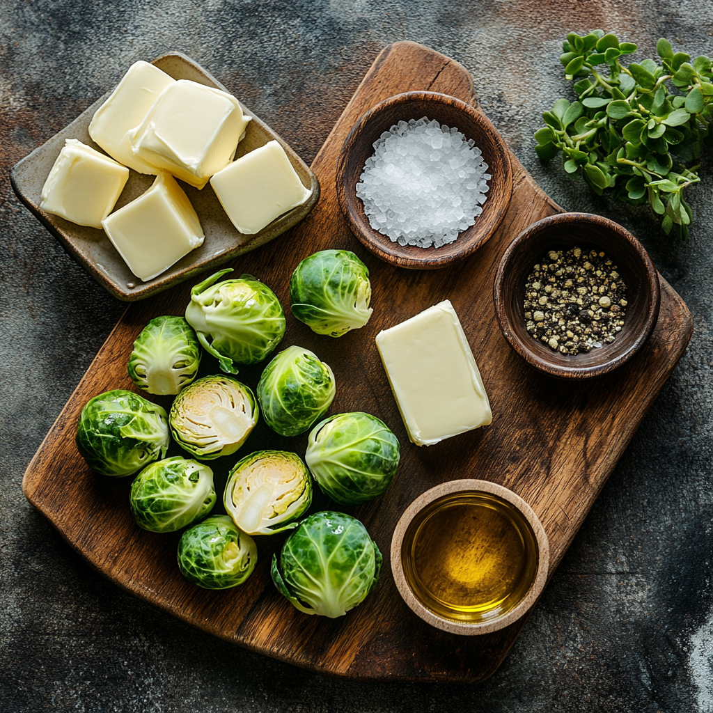 Garlic Butter Roasted Brussels Sprouts ingredients