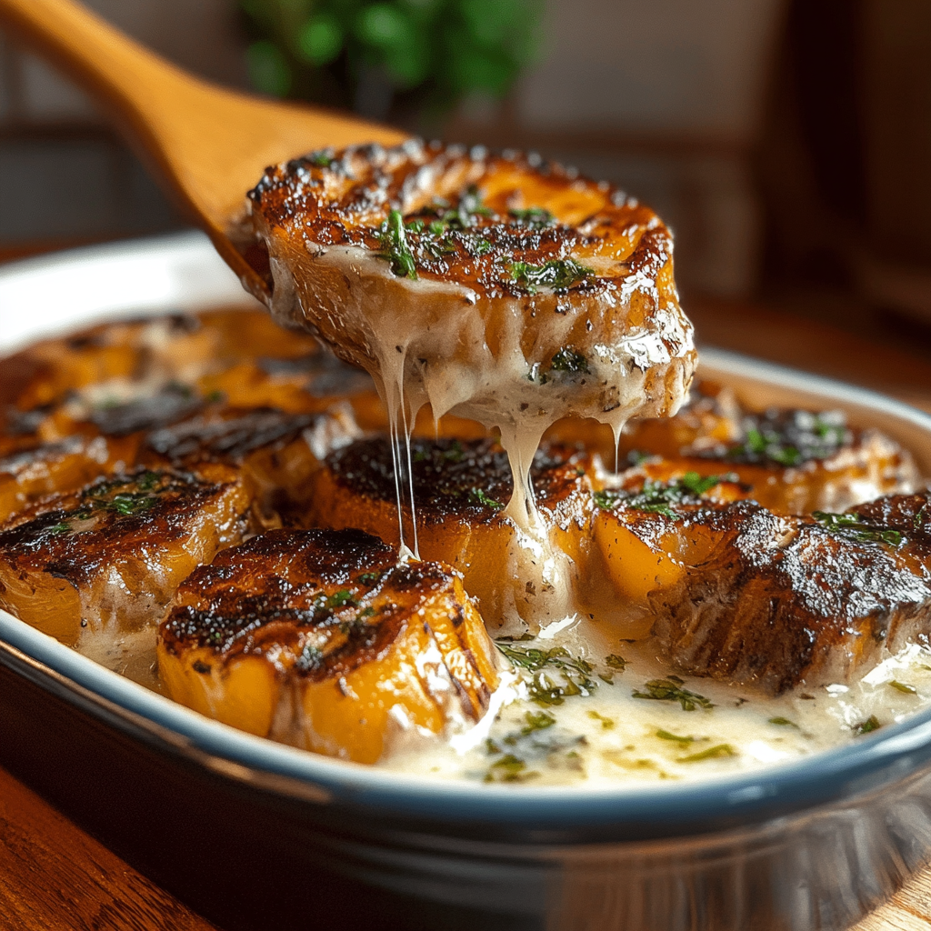 Garlic Scalloped Sweet Potatoes