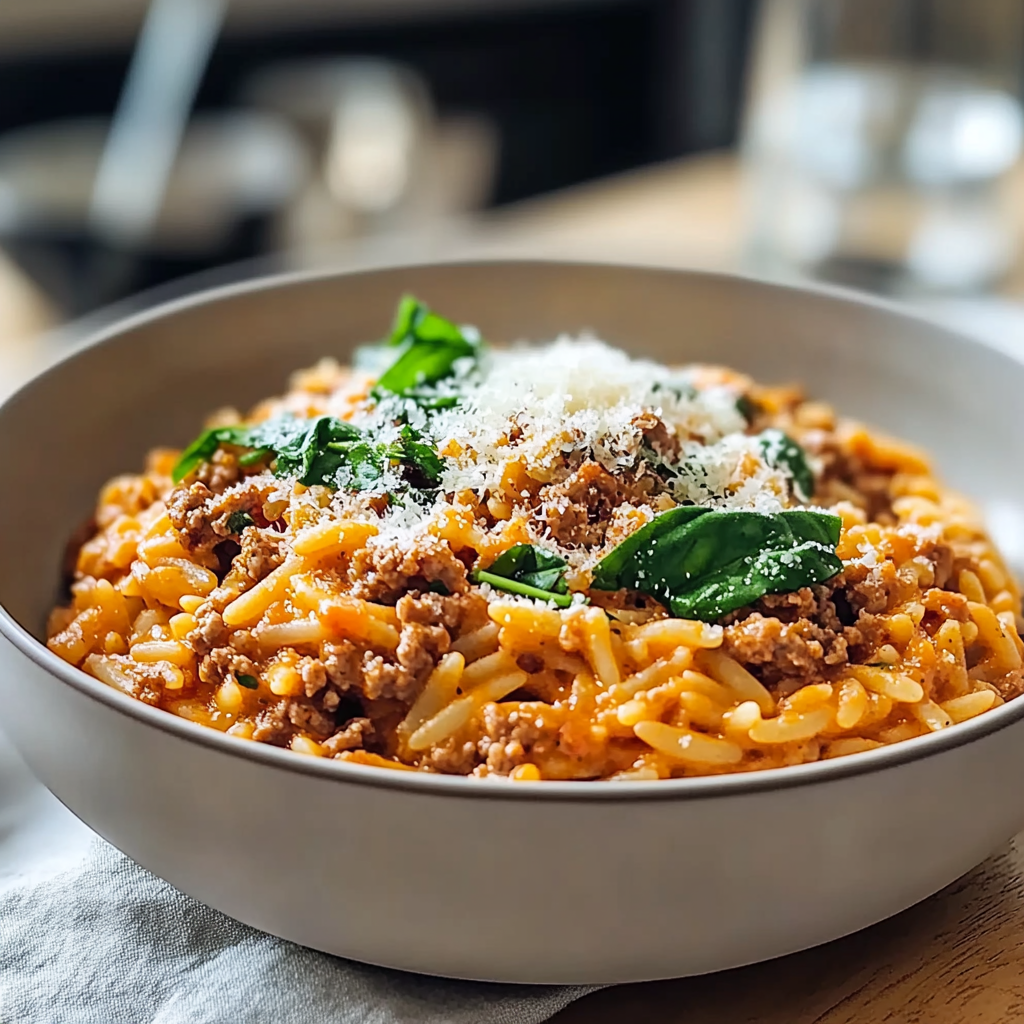 Ground Beef Orzo