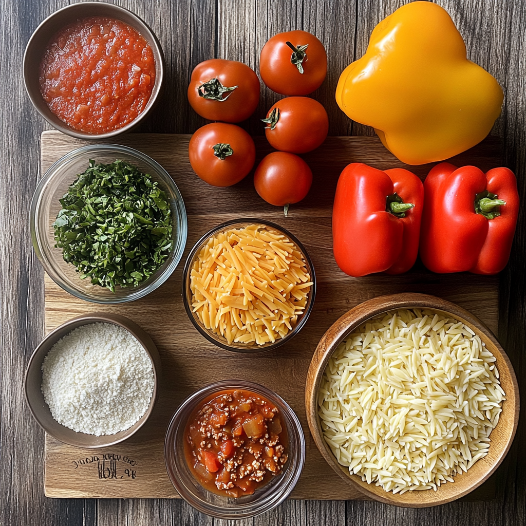 Ground Beef Orzo ingredients