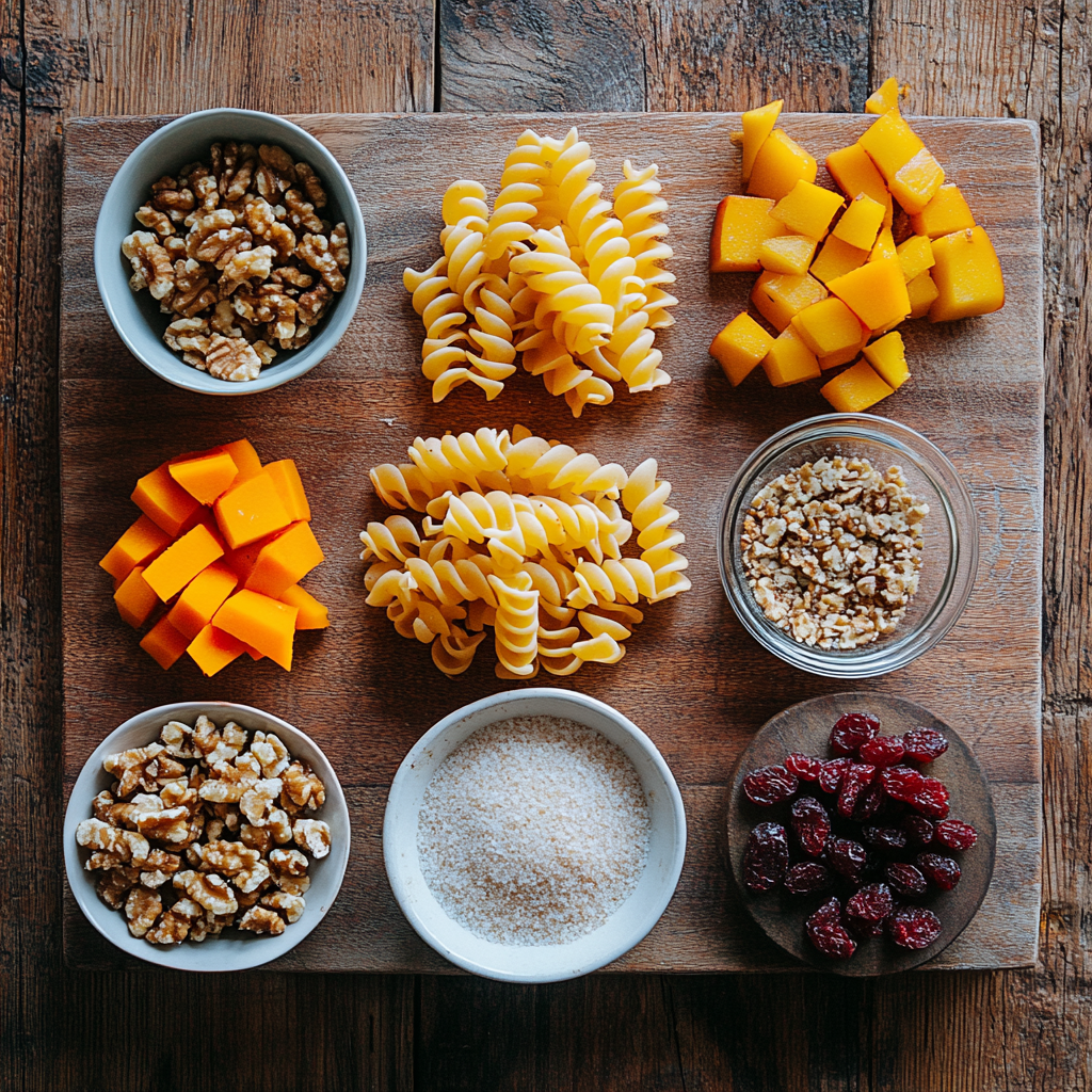 Harvest Pasta Salad ingredients