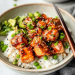 Honey Sriracha Salmon Bowls 1