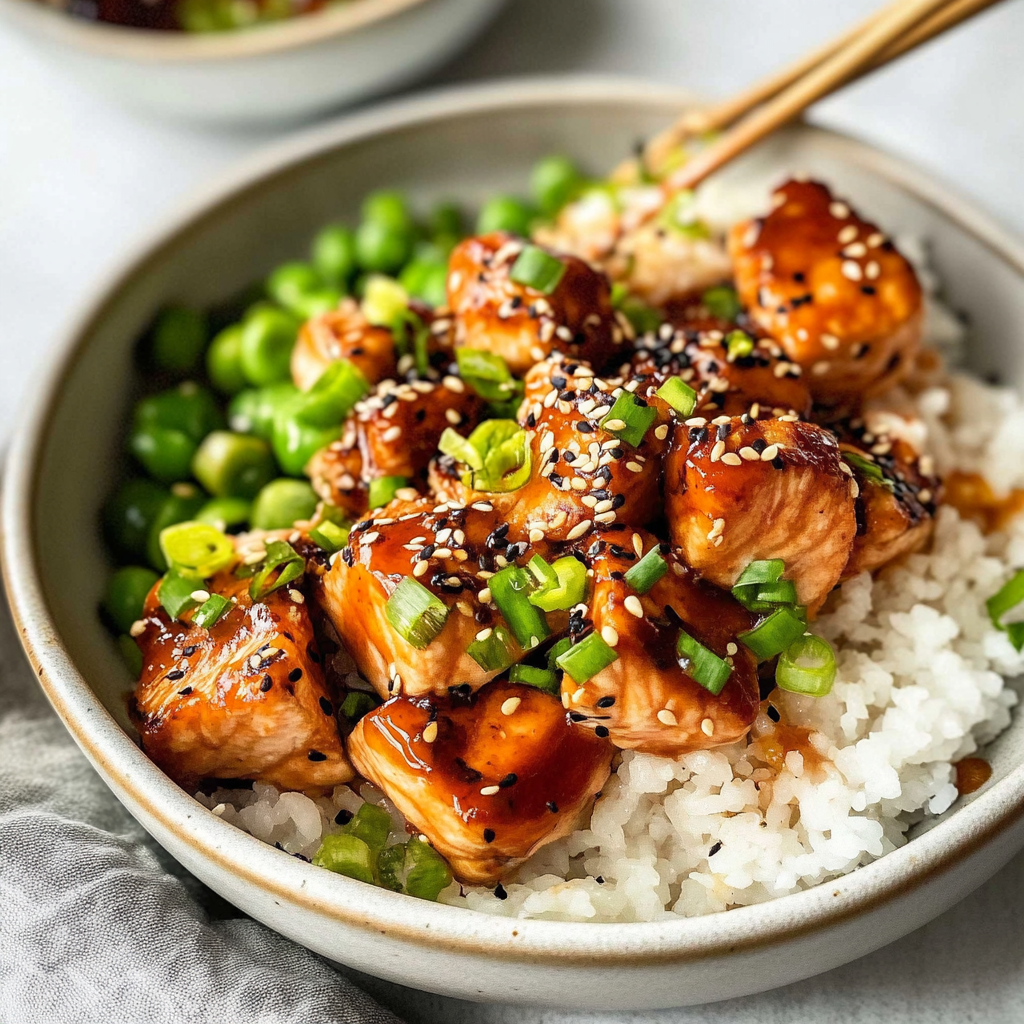 Honey Sriracha Salmon Bowls