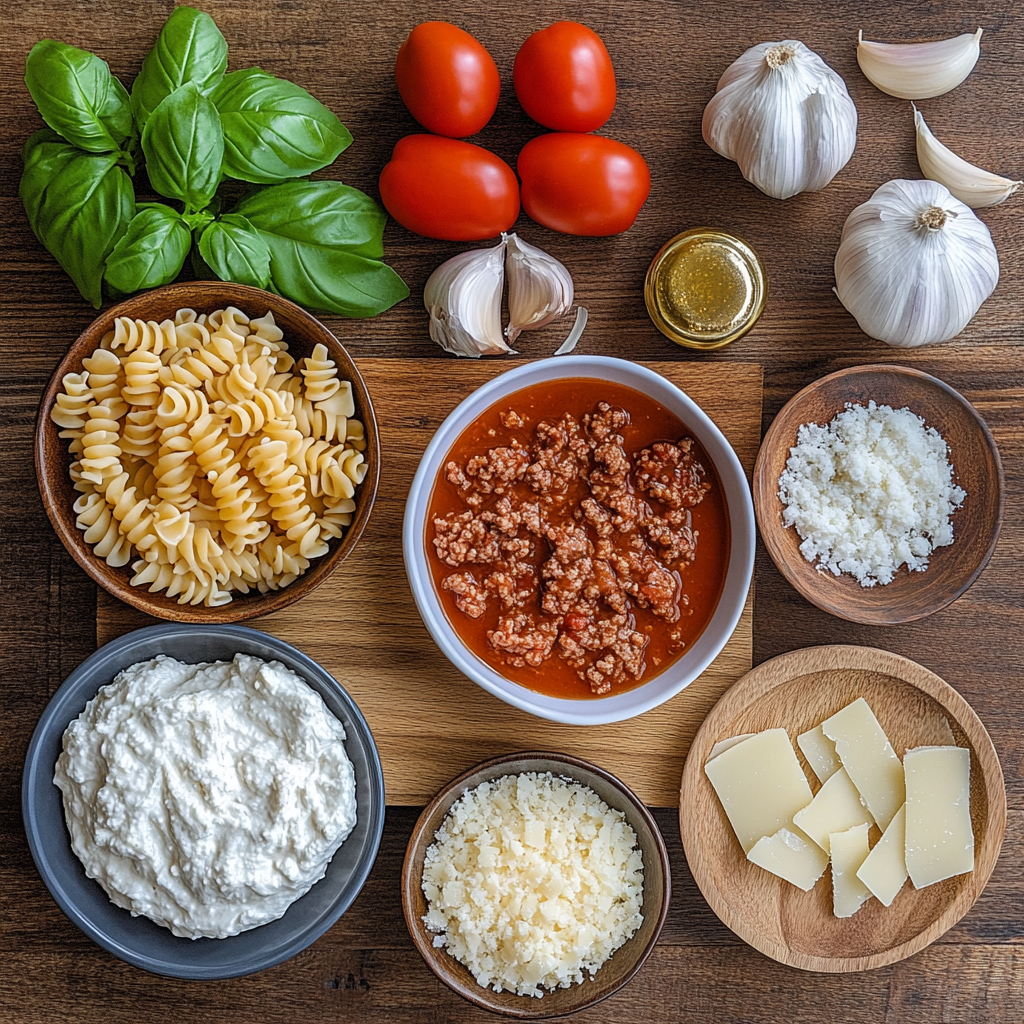 Lasagna Soup with Ricotta ingredients
