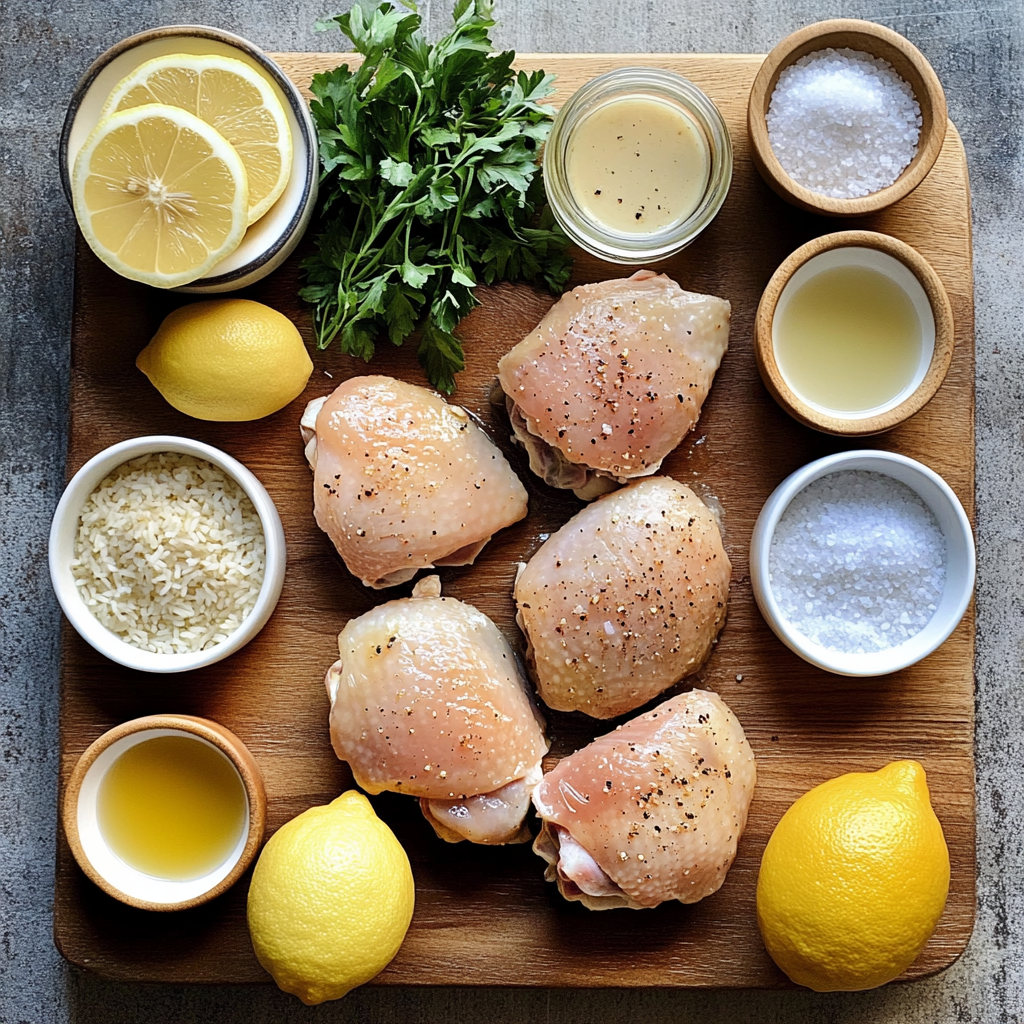 Lemon Chicken Thighs and Rice ingredients