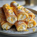 Lemon Cream Cheese Stuffed Pancake Rolls 1