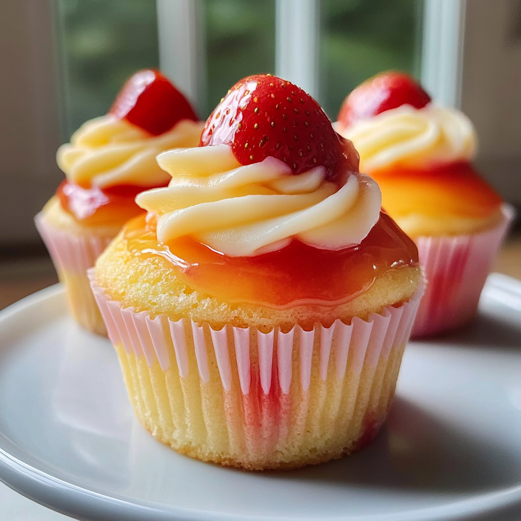 Mango Strawberry Sunset Cupcakes 1