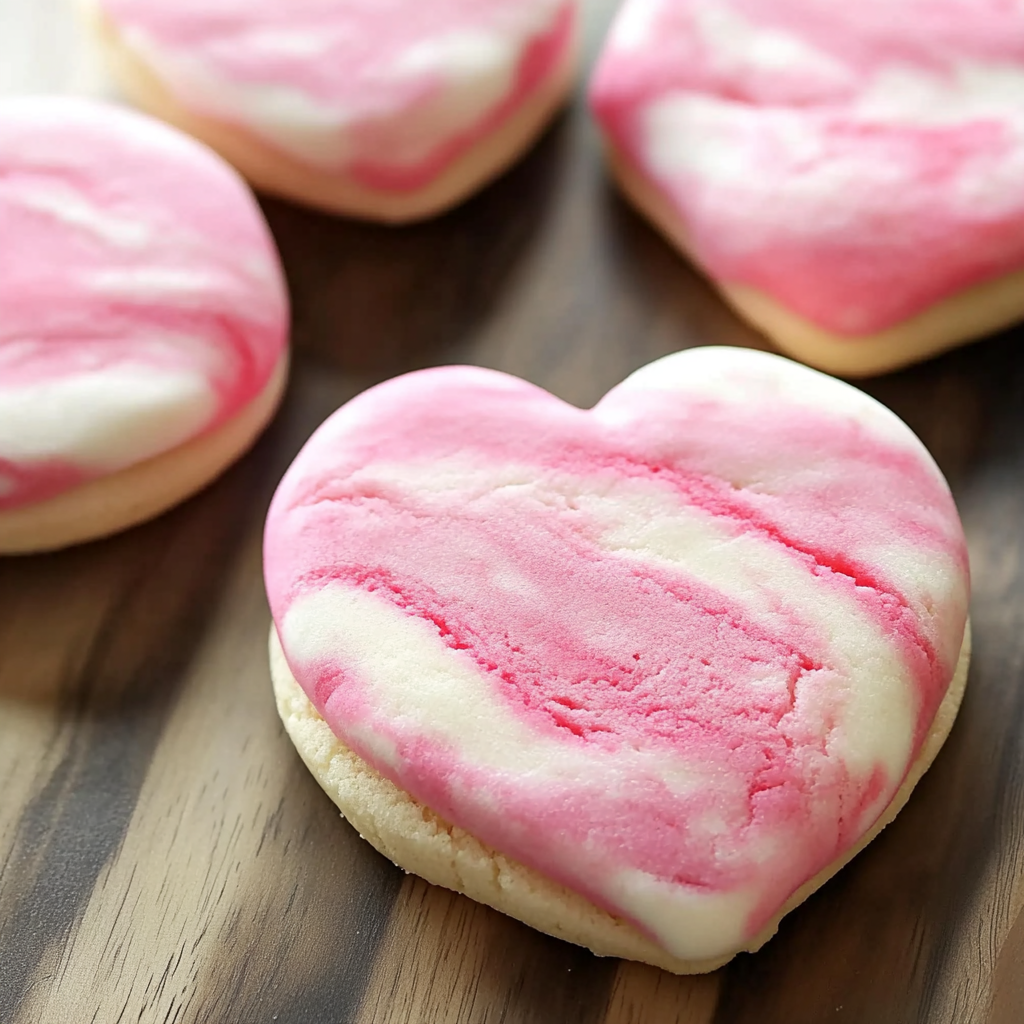 Marbled Pink Valentines Day Sugar Cookies 1