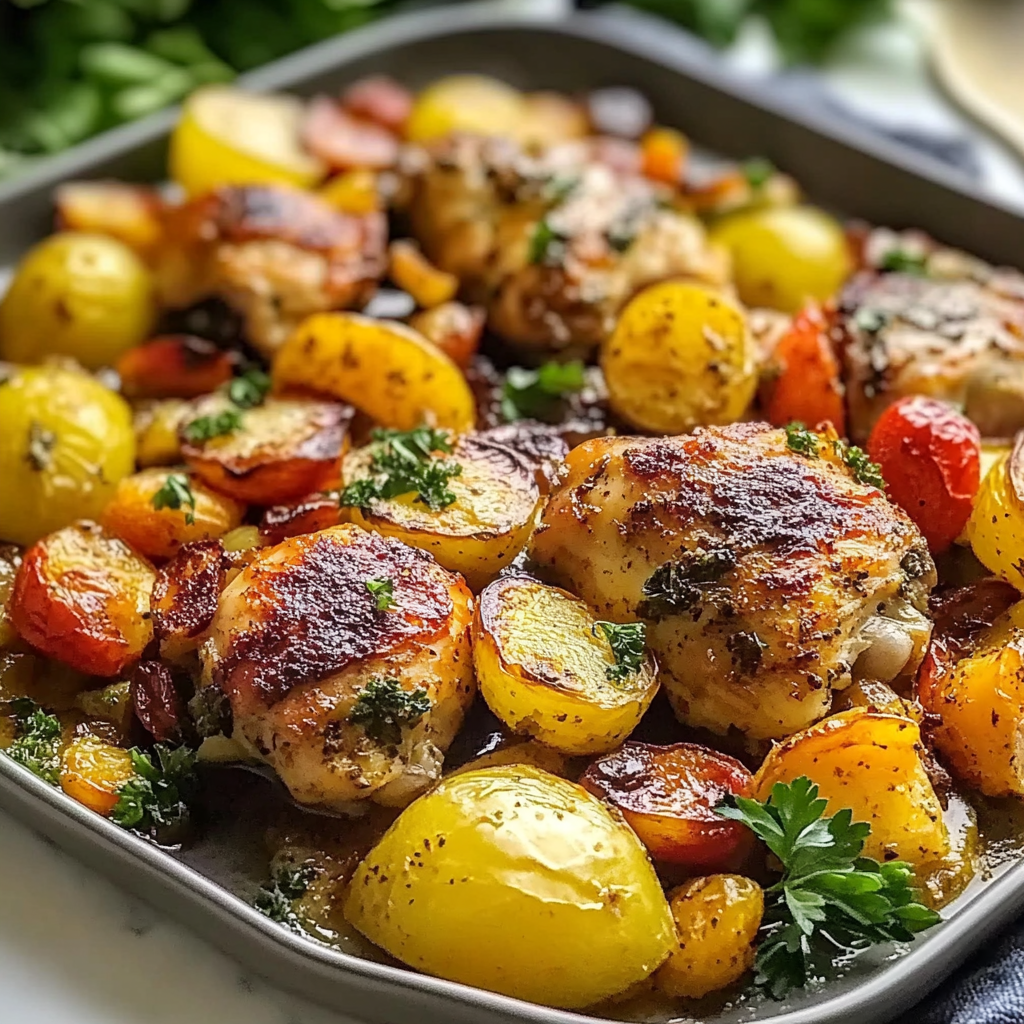 Mediterranean Sheet Pan Chicken Thighs 1