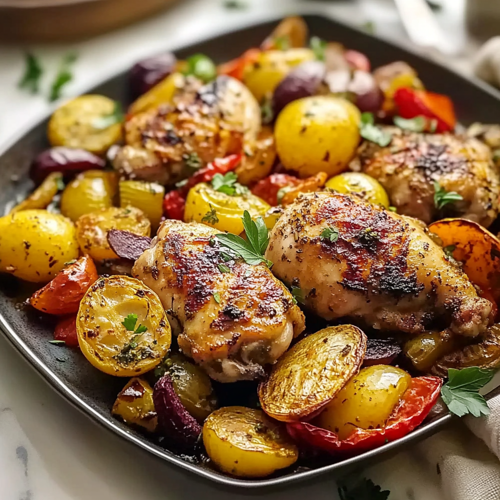 Mediterranean Sheet Pan Chicken Thighs