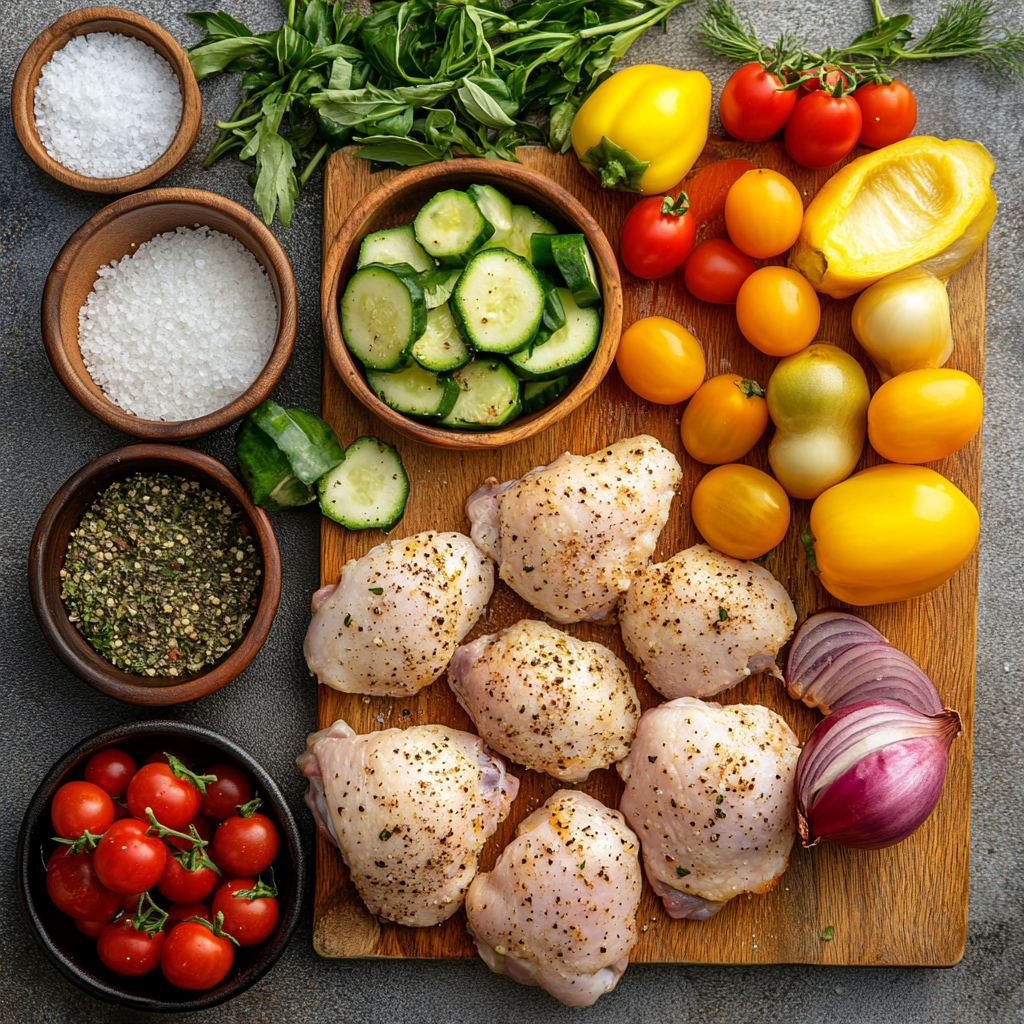 Mediterranean Sheet Pan Chicken Thighs ingredients