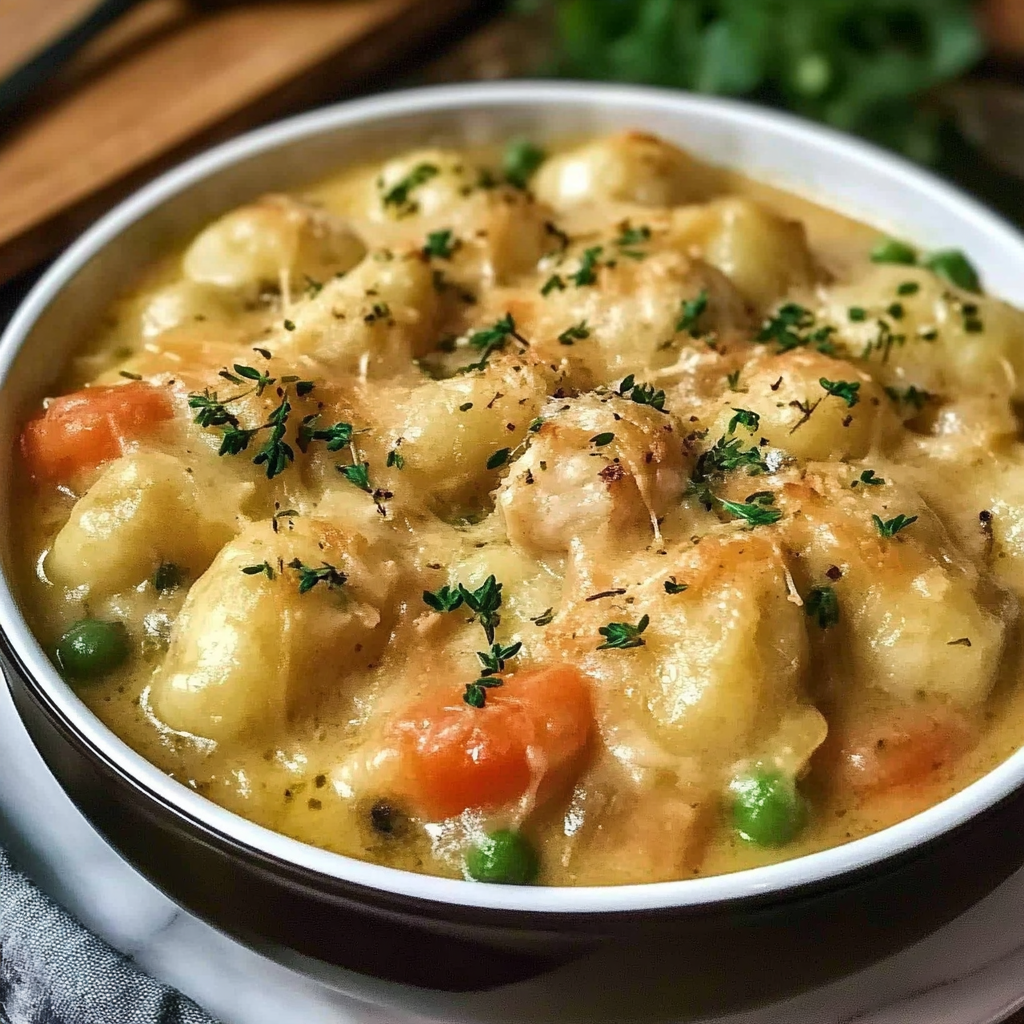 One Pot Gnocchi Chicken Pot Pie