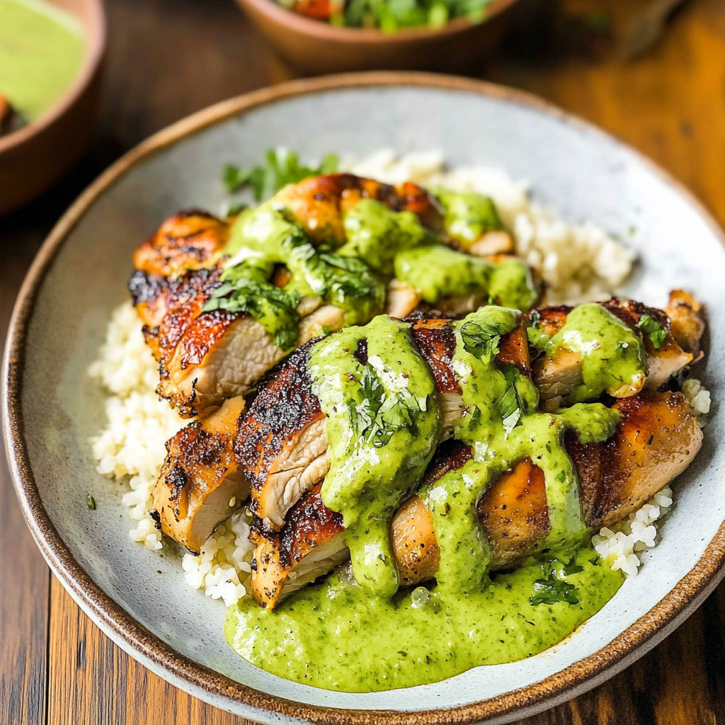 Peruvian Chicken with Green Sauce