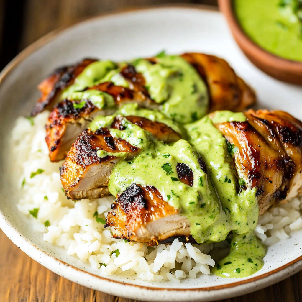 Peruvian Chicken with Green Sauce