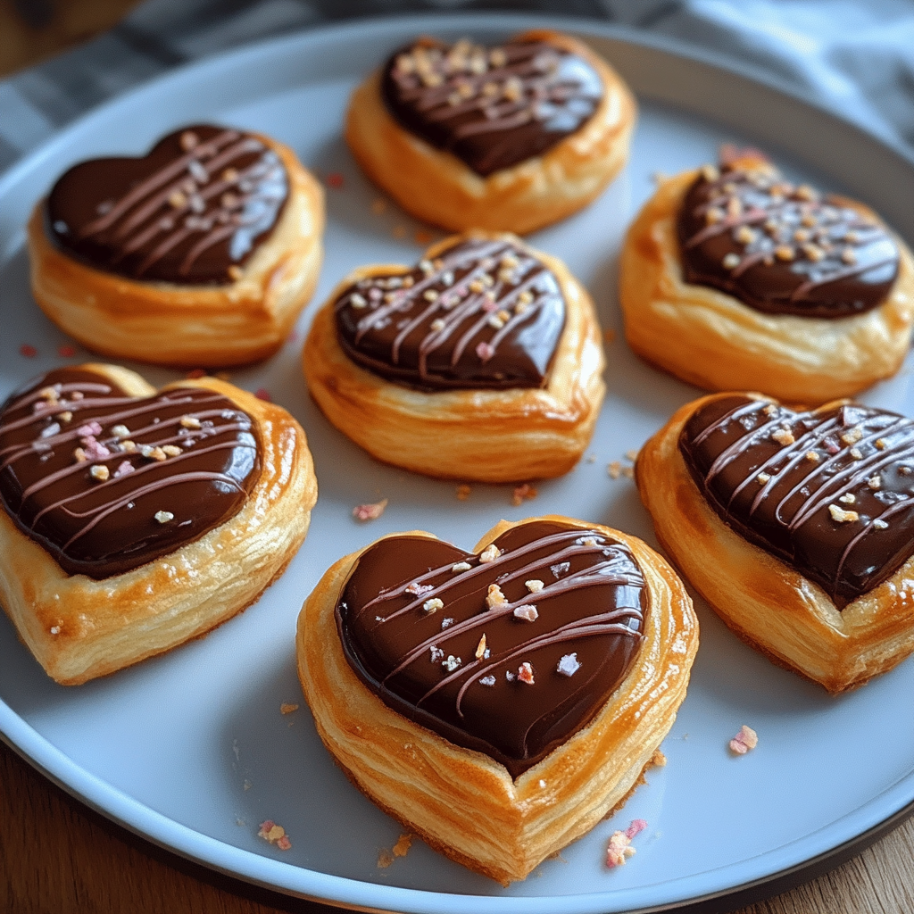Puff Pastry Chocolate Hearts 1