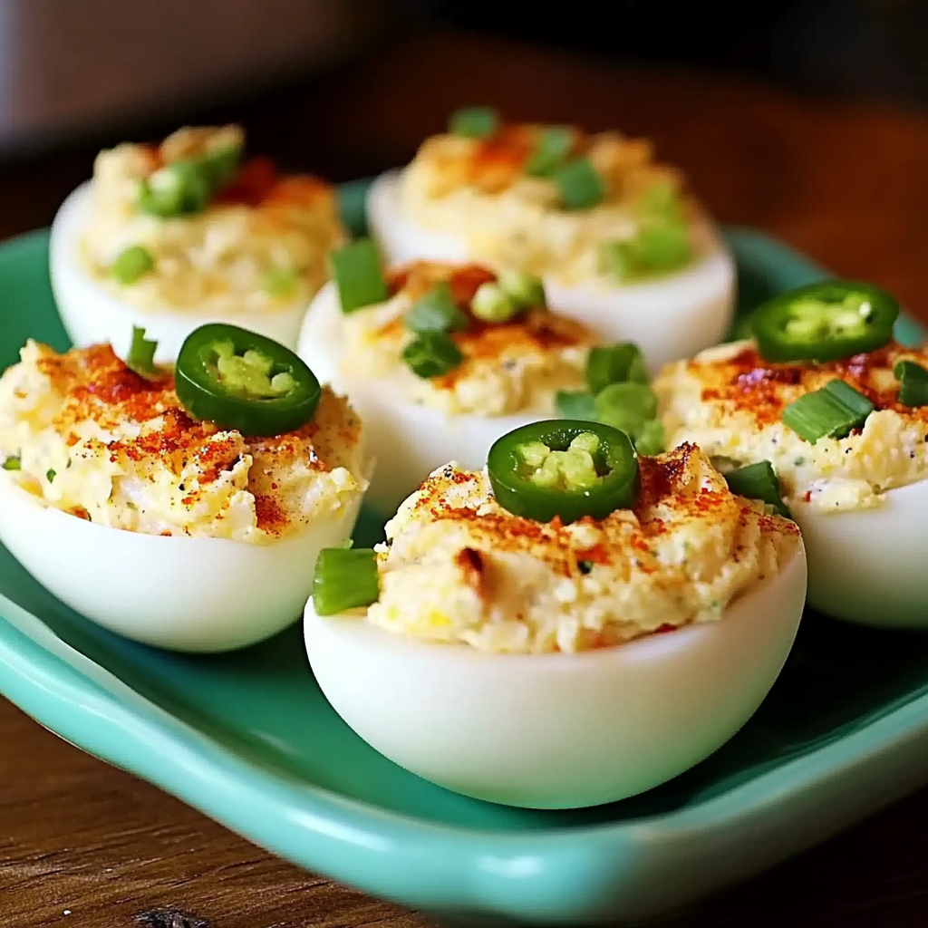Spicy Jalapeño Popper Deviled Eggs