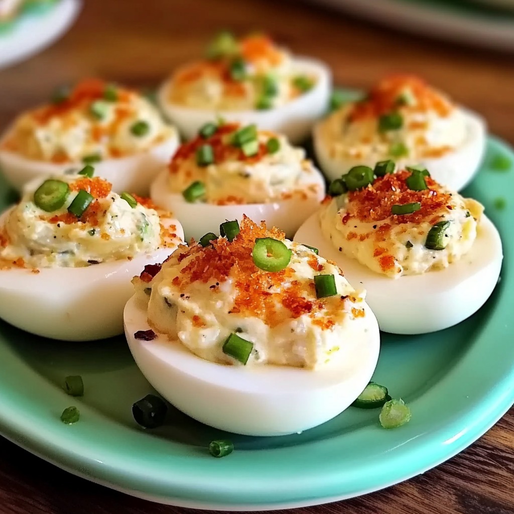 Spicy Jalapeño Popper Deviled Eggs