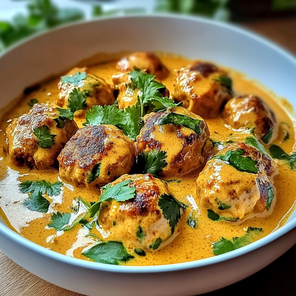 Thai Chicken Meatballs in Creamy Coconut Curry 1