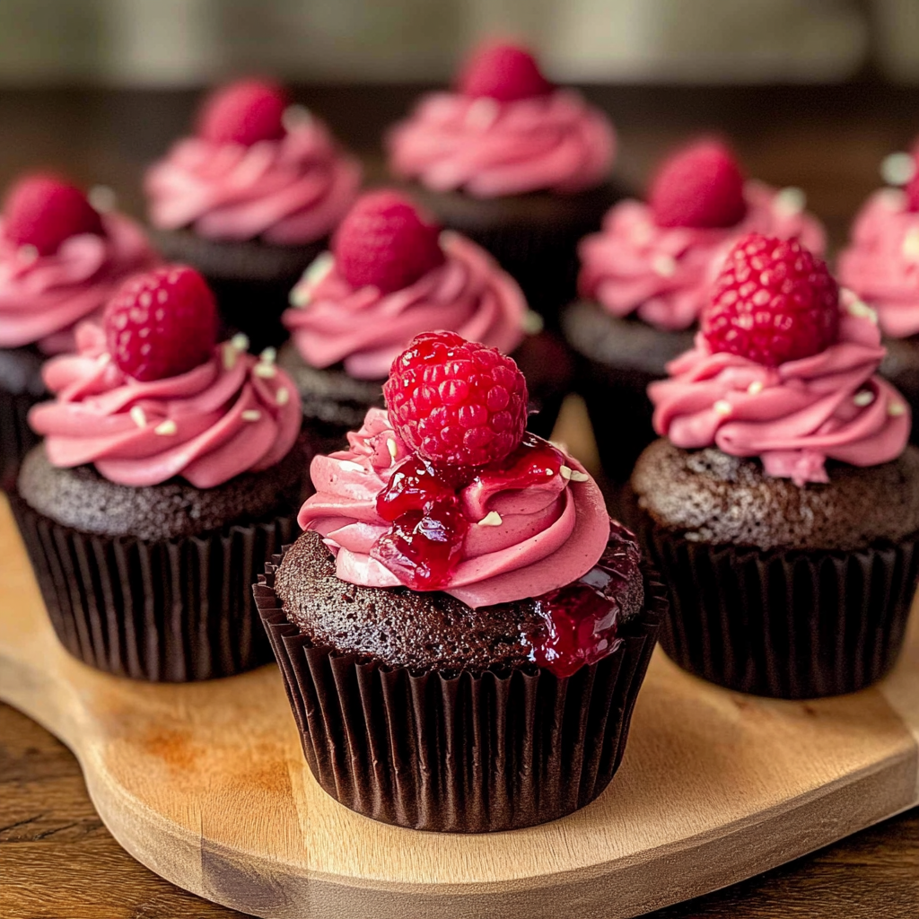 Valentines Chocolate Raspberry Cupcakes 1