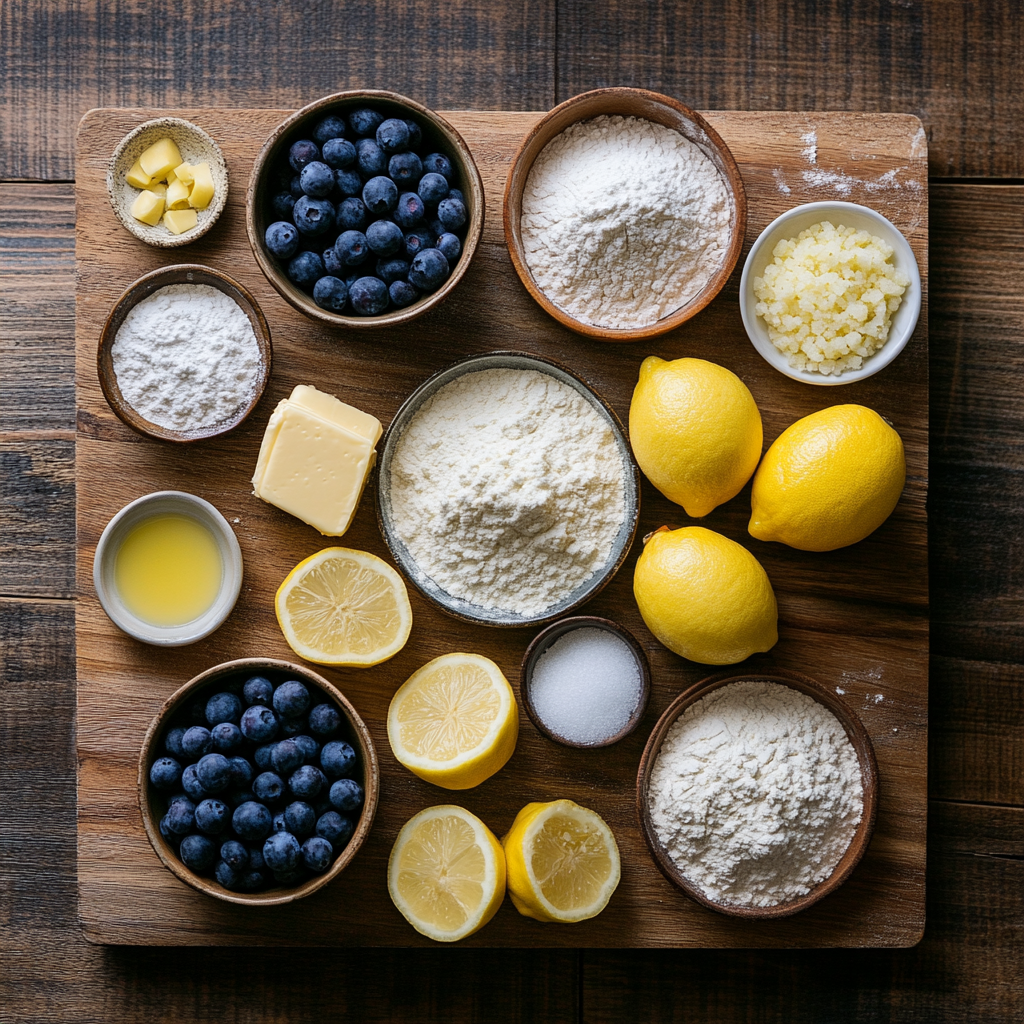 Valentine’s Lemon Blueberry Pound Cake ingredients